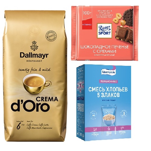 Кофе зерно, шоколад и хлопья Кофе зерно, шоколад и хлопья